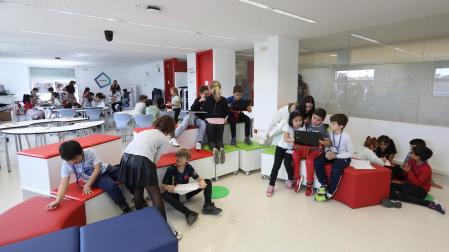 Alumnado en un centro escolar de Navarra