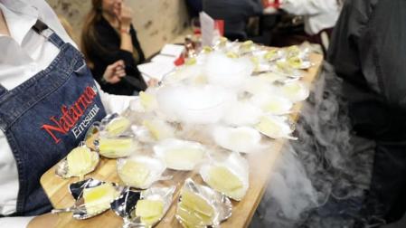 Algunos de los pintxos que se han podido degustar este jueves en el stand de Navarra en FITUR