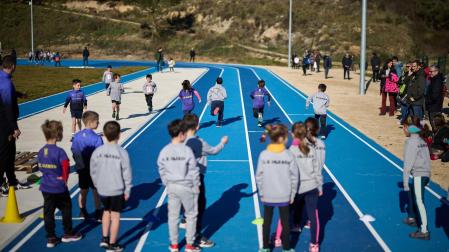 Inauguración de la nueva pista de atletismo construida en el Paraje Oncineda, en Estella
