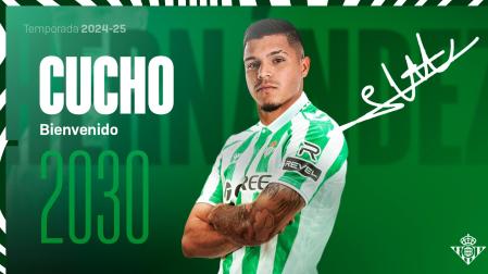 Anuncio del fichaje de 'Cucho' Hernández al Betis