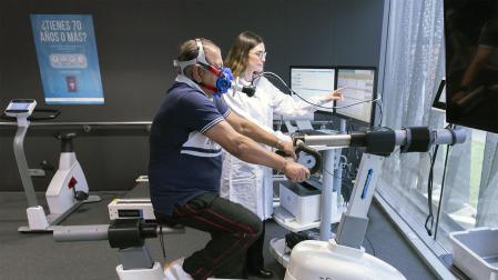 Prueba de esfuerzo realizada a uno de los participantes del proyecto en las instalaciones de Navarrabiomed