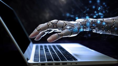 Mano futurista generada por una IA