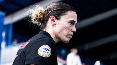 La jugadora del Barça Femení Mapi León en el partido de la Liga F contra el RCD Espanyol