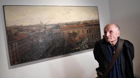 El pintor Antonio López, durante la presentación de la obra ‘Vista de Madrid (Museo Arqueológico desde la calle Serrano)’