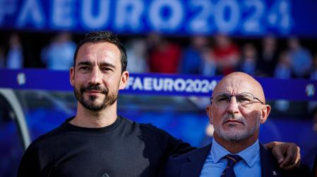 Pablo Amo junto a Luis de la Fuente en la pasada Eurocopa