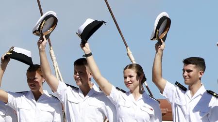 La princesa Leonor ha llegado a Salvador de Bahía con el buque 'Juan Sebastián Elcano'.