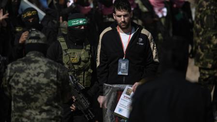 Dekel Chen, uno de los rehenes liberados por Hamas en Khan Yunis, al sur de Gaza