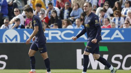 Kike García, tras anotar su décimo gol, ante el Leganés