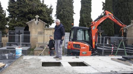 Las obras avanzan en el cementerio municipal de Pamplona