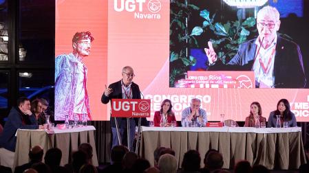 Discurso de Lorenzo Ríos durante el XIII Congreso de UGT en Navarra
