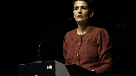 La presidenta María Chivite, en el acto del viernes