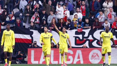 Ayoze celebra su tanto en Vallecas frente al Rayo