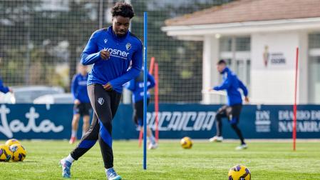 Boyomo, en un entrenamiento reciente