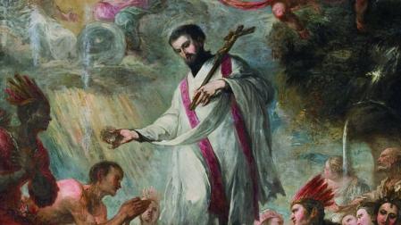 Glorificación de San Francisco Javier que presidió el templo de los jesuitas de Tudela. San Jorge el Real de Tudela, 1674