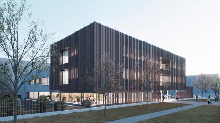 Recreación del nuevo edificio de Mutua Navarra en Landaben