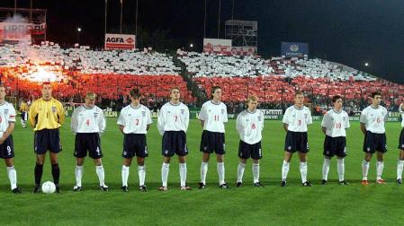 Alan Shearer, Nigel Martyn, David Batty, Gary Naville, David Beckham, Steve McManaman, Paul Scholes, Stuart Pearce, Robbie Fowler, Martin Keown, Tony Adams