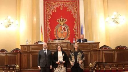 La alcaldesa de Estella durante el acto celebrado en el Senado.