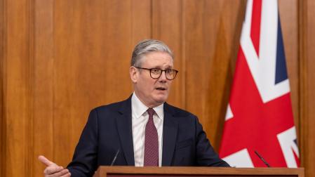 Keir Starmer, en su comparecencia ante la prensa este sábado