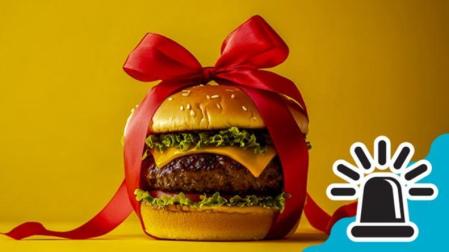 Imagen ilustrativa de una hamburguesa de regalo