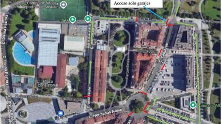 Cortes de tráfico en Ansoáin por obras los próximos días 3 y 4 de abril