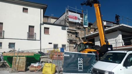Obras de ampliación en marcha en el centro de día de Aibar