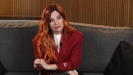 Leire Martínez, durante la entrevista
