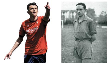 A la izda., Budimir celebra uno de los goles que marcó en Valladolid. A la dcha., Julián Vergara en una imagen de archivo /