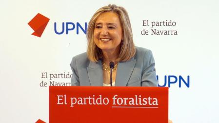 Cristina Ibarrola, durante una rueda de prensa en la sede de UPN
