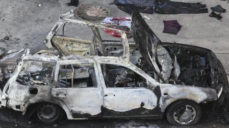 El coche bomba, tras la explosión
