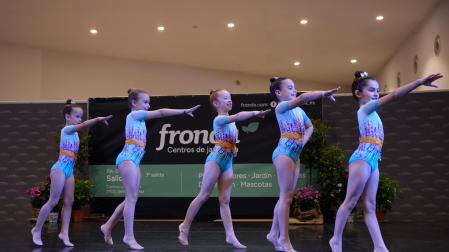 Gimnastas del Club Alaia (Olaz, Valle de Egués), durante su exhibición en 'Expofamily'.
