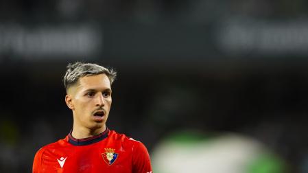 Bryan Zaragoza of CA Osasuna looks on during the Spanish league, LaLiga EA Sports, football match played between Real Betis and CA Osasuna at Benito Villamarin stadium on May 11, 2025, in Sevilla, Spain.
AFP7
11/05/2025 ONLY FOR USE IN SPAIN