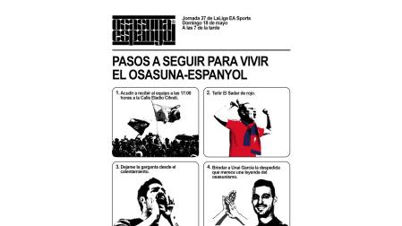 Llamamiento de Osasuna a los aficionados de cara al partido contra el Espanyol