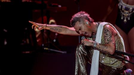 Robbie Williams, en una actuación en el festival Mad Cool 2023