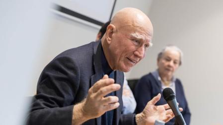 Sebastião Salgado, en su visita a Tudela en 2019 para presentar la exposición 'Éxodos'