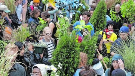 Plantón móvil realizado en Rhode Island. Algo parecido recorrerá Pamplona el día 13