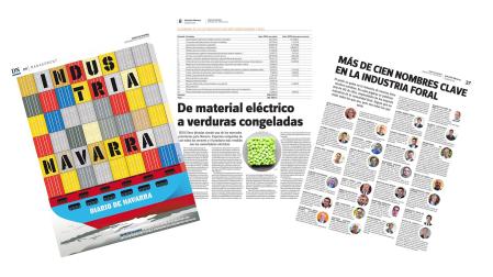 Portada y páginas del Suplemento de Industria de Diario de Navarra