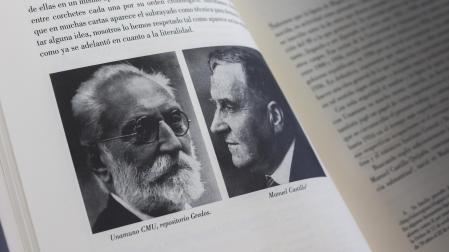 Dos fotografías de Manuel Castillo a Miguel de Unamuno que aparecen en el libro del profesor Tirso Bañeza