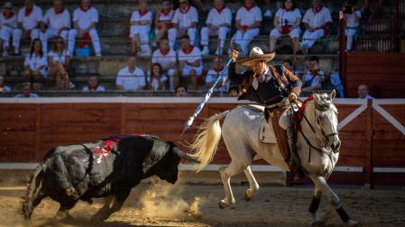Un momento de una de las corridas de la feria taurina el año pasado en Tafalla