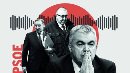 Imágenes de Ábalos, Koldo García y Santos Cerdán, en el eje de la trama corrupta según la UCO