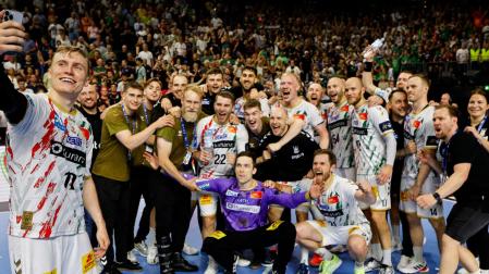 Foto de celebración del Magdeburg del pase a la final de la Liga de Campeones publicada en sus redes sociales