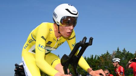 Iván Romeo, en la crono del Dauphiné.