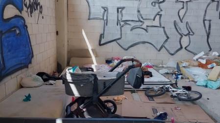En este estado vivió una familia con cuatro menores dos semanas en un punto limpio de la Comarca de Pamplona