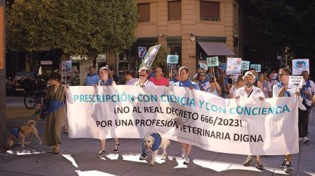 El colegio de veterinarios convocó una protesta en contra de la normativa de bienestar animal que impulsa el Gobierno de España