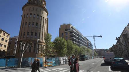 Antiguo colegio de Maristas en Pamplona, donde se construyen viviendas libres y se proyectan VPO
