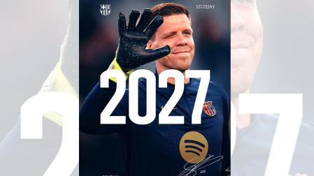 Imagen con la renovación de Szczesny publicada en redes sociales por el F.C. Barcelona /