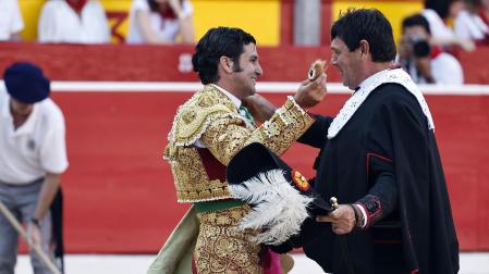 Imágenes de la corrida del 9 de julio con toros de Álvaro Núñez para los diestros Morante de la Puebla, Andrés Roca Rey y Tomás Rufo /