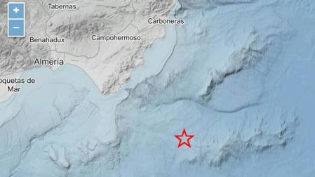 Terremoto de 5,5 registrado por el Instituto Geográfico Nacional (IGN) en la costa de Almería