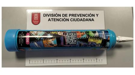 Bote de óxido nitroso incautado por la Policía Foral en Pamplona en Sanfermines