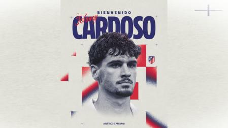 Imagen publicada en redes por el Atlético de Madrid anunciando el fichaje de Cardoso