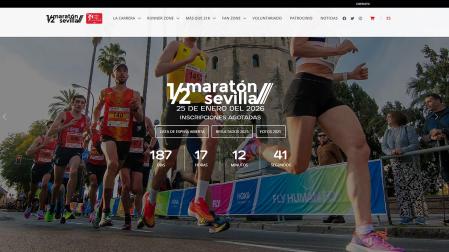 Portal web de la organización del Medio Maratón de Sevilla este lunes, 21 de julio. Agotados los dorsales medio año antes de la cita /
